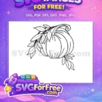 Free Cute Pumpkin Free Curly Vine Autumn Harvest Free SVG - Instant Download