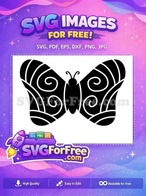 Free Black Butterfly Free Elegant Swirls Cute Butterflies Free SVG