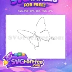 Free Simple Butterfly Free Delicate Outline Cute Butterflies Free SVG - Instant Download