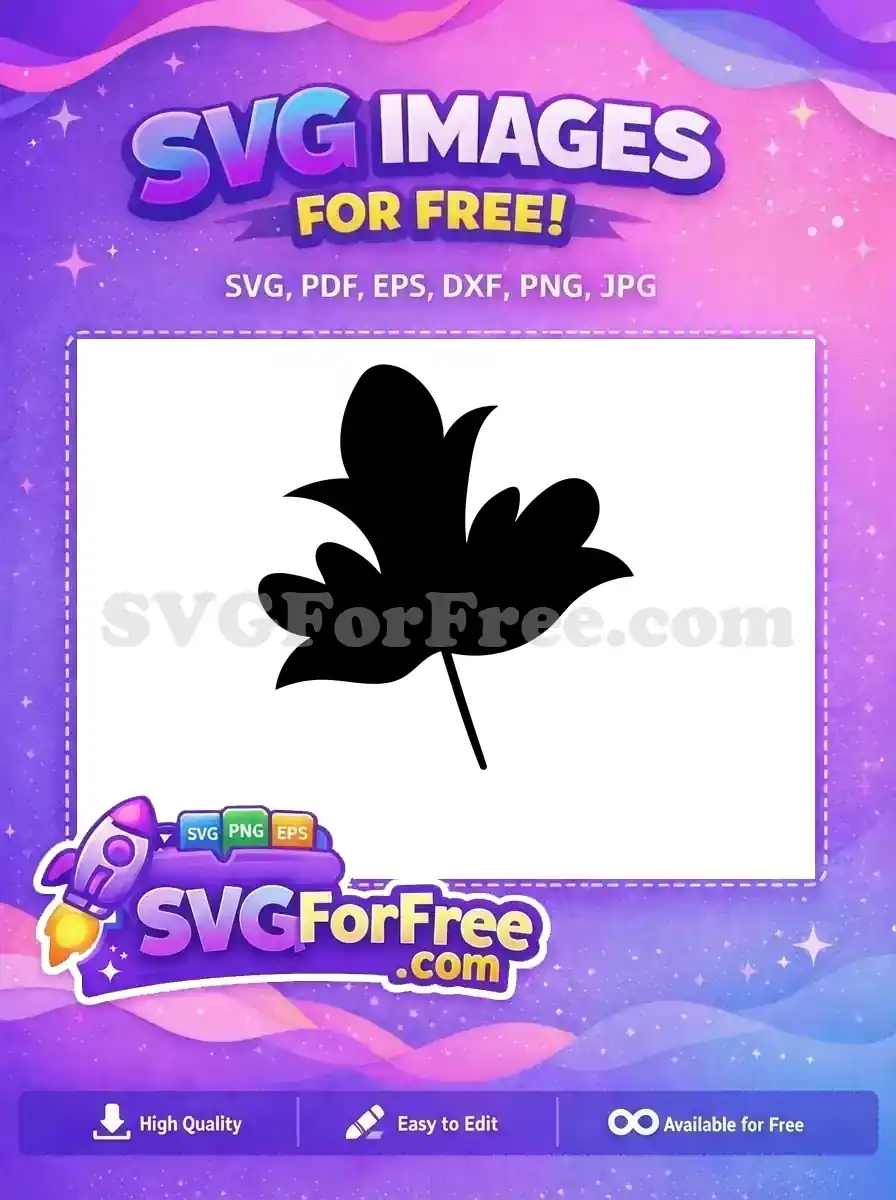 Free Stylized Black Leaf Free Butterfly Crafting Element Nature Theme Free SVG