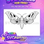 Free Simple Black Outline Free Spotted Wings Design Cute Butterflies Free SVG - Instant Download