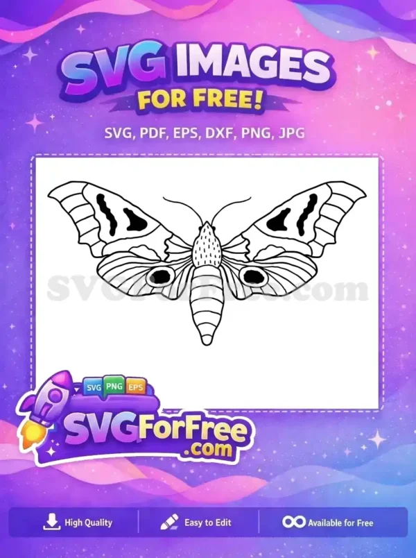 Free Simple Black Outline Free Spotted Wings Design Cute Butterflies Free SVG