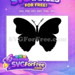 Free Black Butterfly Silhouette Free Detailed Antennae Cute Butterflies Free SVG - Instant Download