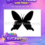Free Elegant Black Silhouette Free Graceful Winged Cute Butterflies Free SVG - Instant Download