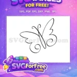 Free Swirl Wing Free Simple Line Cute Butterflies Free SVG - Instant Download