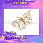 Free Delicate Brown Outline Free Intricate Wings Cute Butterflies Free SVG - Instant Download