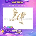 Free Brown Outline Free Wing Patterns Cute Butterflies Free SVG - Instant Download