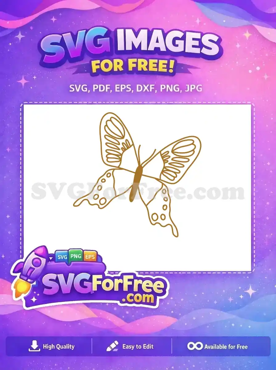 Free Brown Outline Free Wing Patterns Cute Butterflies Free SVG