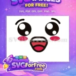 Free Excited Eyes Free Rosy Cheeks Cute Emoji Character Free SVG - Instant Download