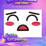 Free Blushed Cheeks Free Open Mouth Cute Emoji Free SVG - Instant Download