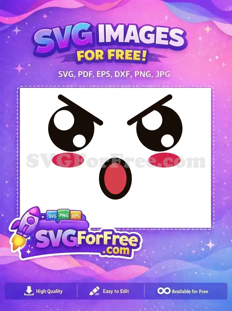 Free Angry Glaring Free Red Mouth Cute Emoji Free SVG