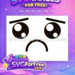 Free Sad Eyes Free Black Eyebrows Emoji Free SVG - Instant Download
