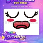 Free Sleepy Eyes Free Red Cheeks Emoji Character Free SVG - Instant Download