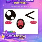 Free Surprised black eyes Free red open mouth Cute Emoji Free SVG - Instant Download