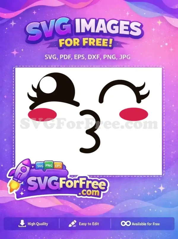Free Kissing Face Free Pink Cheeks Emoji Free SVG Free Kissing Face Free Pink Cheeks Emoji Free SVG