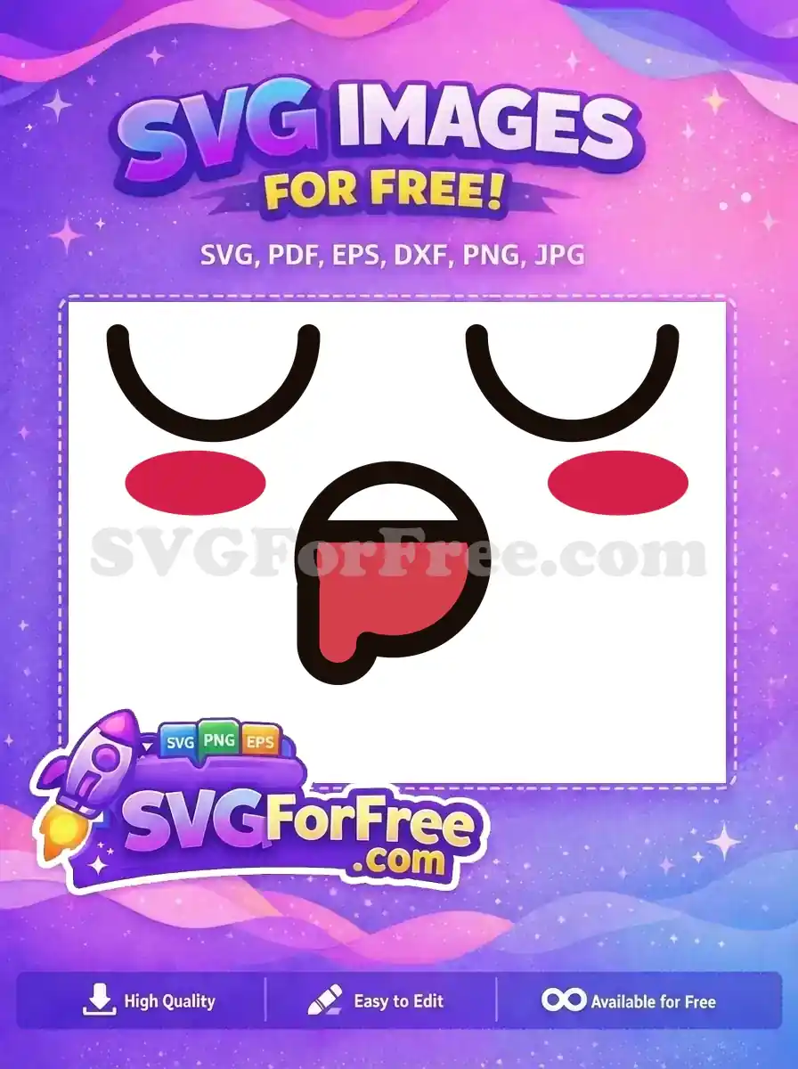Free Drooling Face Free Red Cheeks Cute Emoji Free SVG