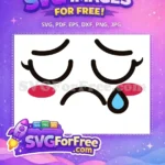 Free Crying Eyes Free Blush Cheeks Emoji Free SVG - Instant Download
