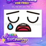 Free Crying Blue Tear Free Sad Open Mouth Cute Emoji Free SVG - Instant Download
