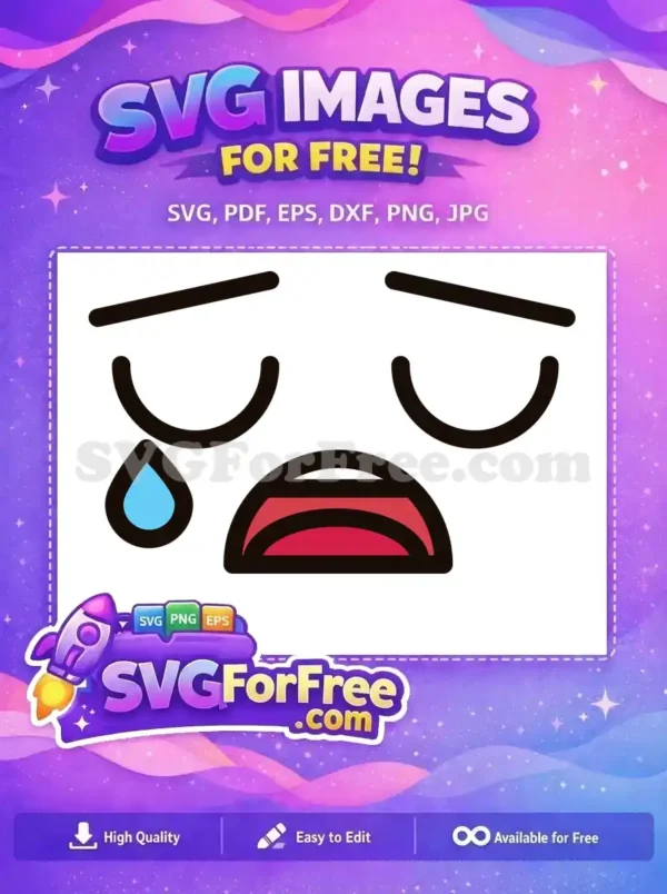 Free Crying Blue Tear Free Sad Open Mouth Cute Emoji Free SVG Free Crying Blue Tear Free Sad Open Mouth Cute Emoji Free SVG