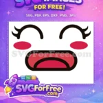 Free Joyful Laughing Face Free Wide Open Mouth Cute Emoji Free SVG - Instant Download