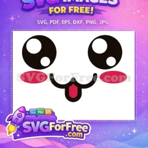 Free Big Eyes Free Red Cheeks Cute Emoji Free SVG