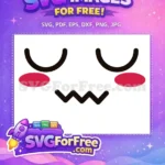 Free Blush Cheeks Free Worried Face Cute Emoji Free SVG - Instant Download
