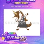 Free Brown Mane Free Cat Apron Dabbing Unicorn Free SVG - Instant Download