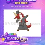 Free Top Hat Free Red Mane Dabbing Unicorn Free SVG - Instant Download