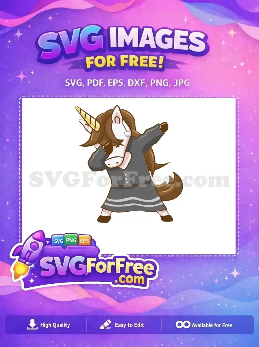 Free Brown Mane Free Dabbing Pose Unicorn Free SVG