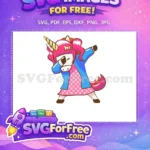 Free Winking Eye Free Pink Polka Dabbing Unicorn Free SVG - Instant Download