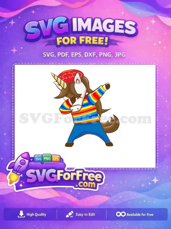 Free Red Bandana Free Rainbow Shirt Dabbing Unicorn Free SVG