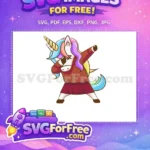 Free Rainbow Hair Free Striped Shirt Dabbing Unicorn Free SVG - Instant Download