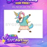Free Teal Shirt Free Plaid Skirt Dabbing Unicorn Free SVG - Instant Download