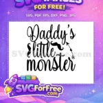 Free Daddy's Monster Free Mustache Arrow Dad Quotes Free SVG - Instant Download