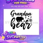 Free Black Bear Silhouette Free Script Font Stars Grandpa Quotes Free SVG - Instant Download