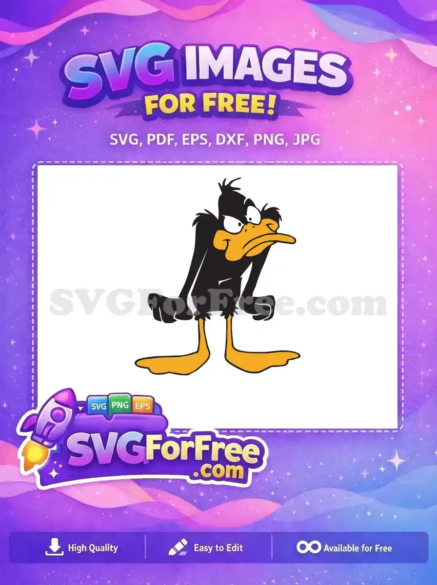 Free Angry Black Daffy Free Orange Beak Daffy Duck Disney Free SVG