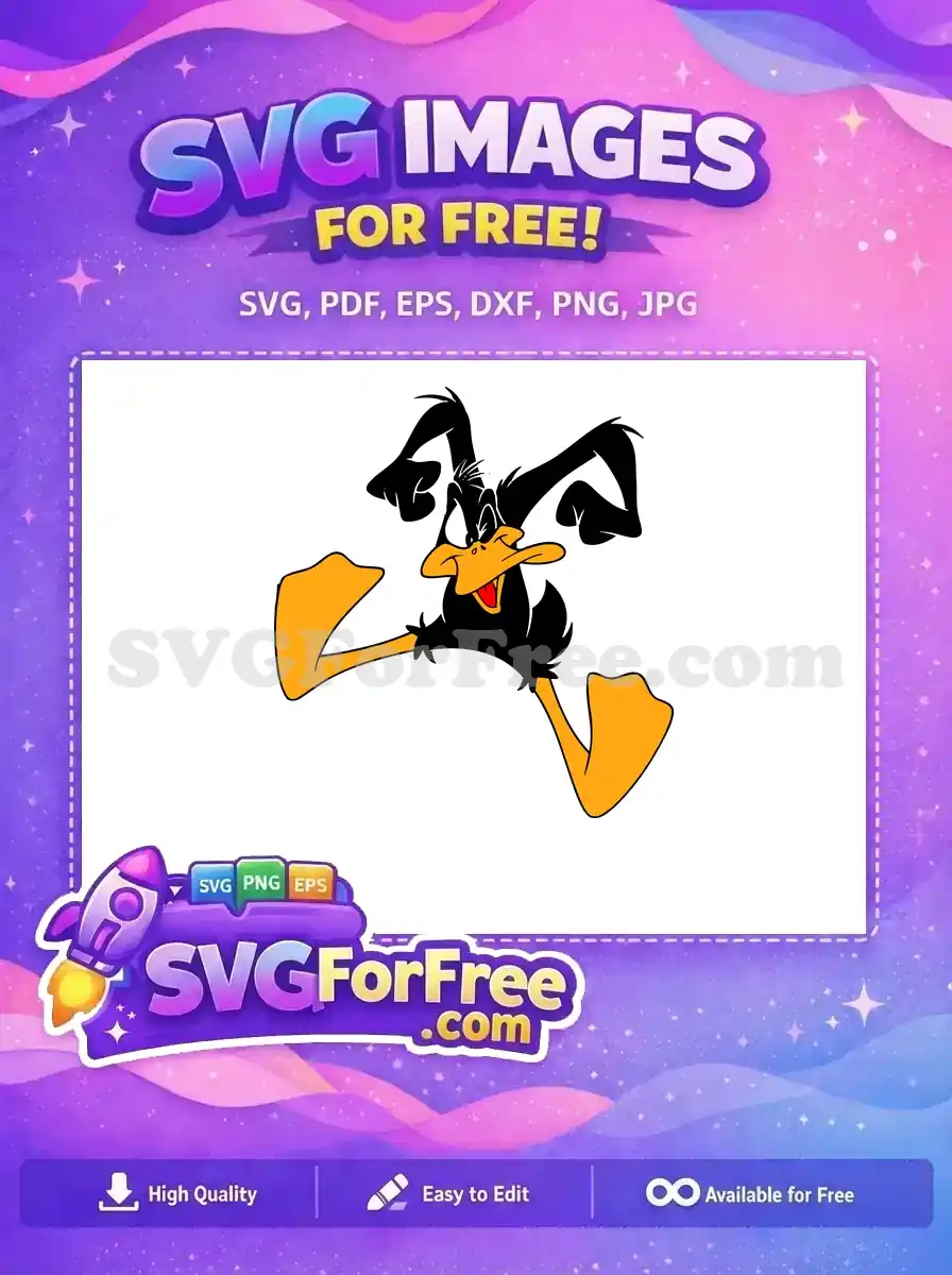 Free Jumping Black Free Orange Daffy Duck Disney Free SVG