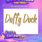 Free Orange Script Free Black Shadowed Daffy Duck Disney Free SVG - Instant Download