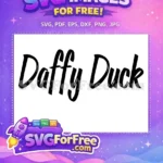 Free Black Script Text Free Daffy Duck Character Daffy Duck Disney Free SVG - Instant Download