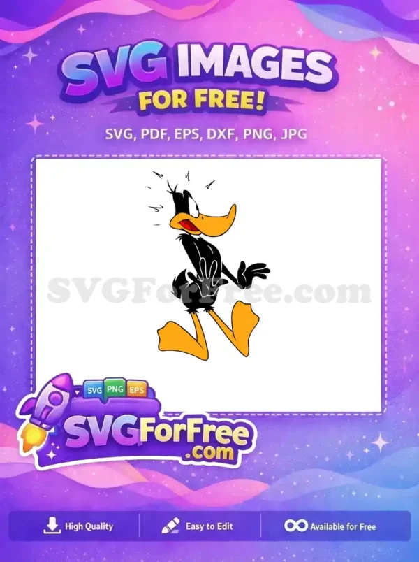 Free Scared Wide-Eyed Free Orange Beak Daffy Duck Free SVG Free Scared Wide-Eyed Free Orange Beak Daffy Duck Free SVG
