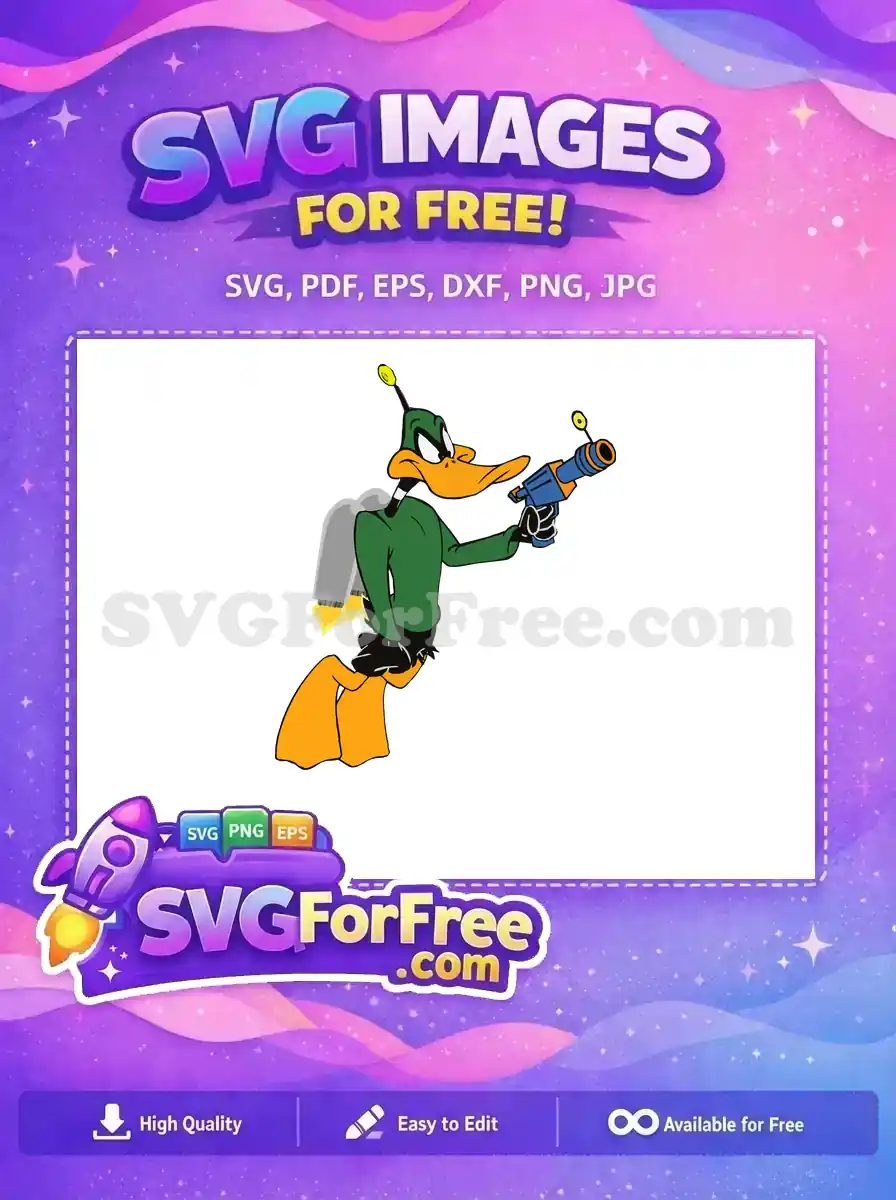 Free Determined Green Uniform Free Blasting Ray Gun Duck Dodgers Disney Free SVG