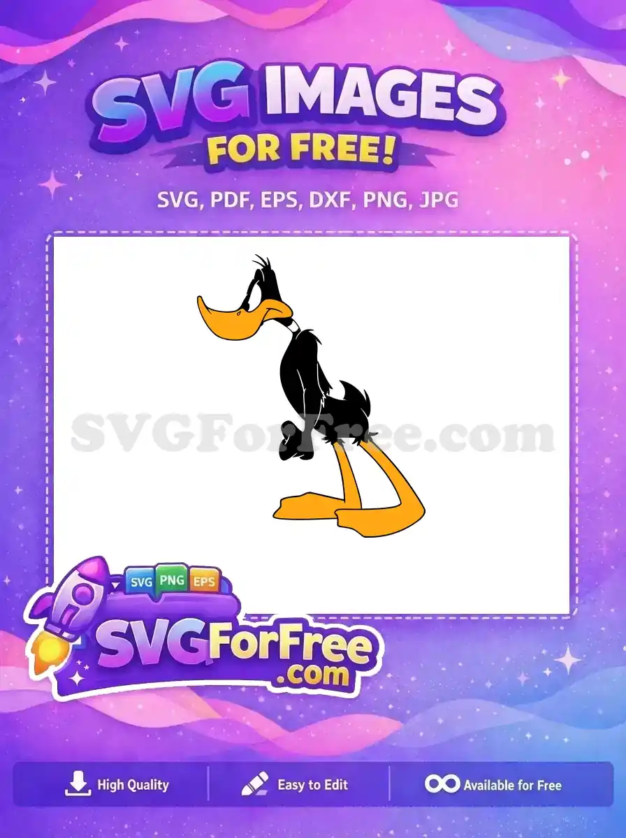 Free Annoyed Black Daffy Free Orange Beak Feet Disney Free SVG