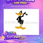 Free Black Daffy Duck Free Pointing Pose Looney Tunes Free SVG - Instant Download