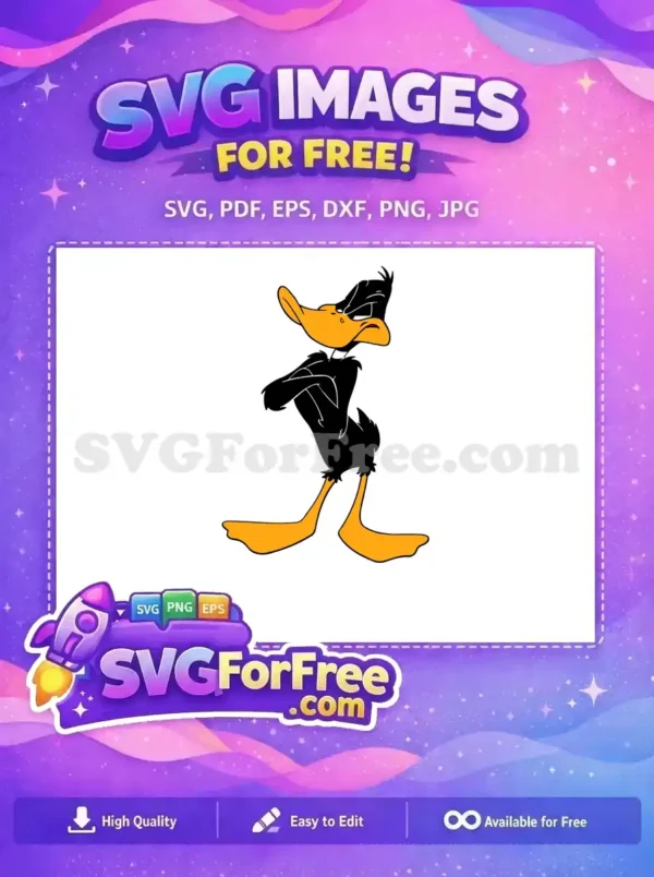 Free Grumpy Black Free Arms Crossed Daffy Duck Disney Free SVG