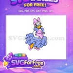 Free Sassy Daisy Pink Free Ruffled Blue Dress Disney Free SVG - Instant Download