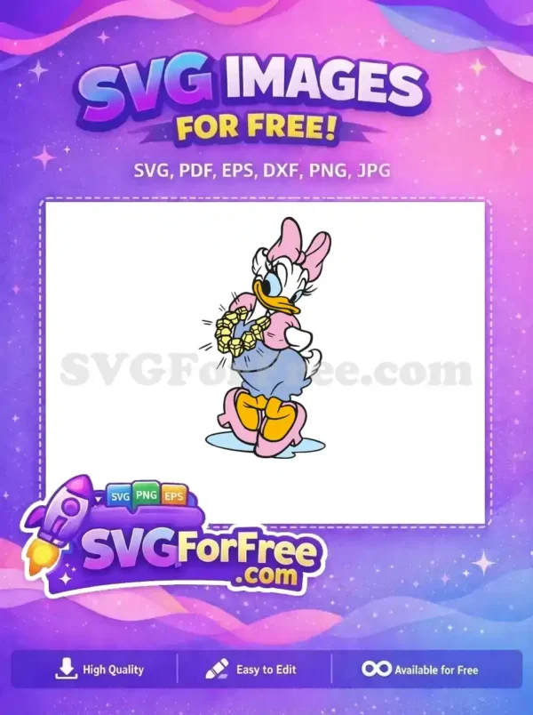 Free Happy Daisy Necklace Free Pink Bow Disney Free SVG