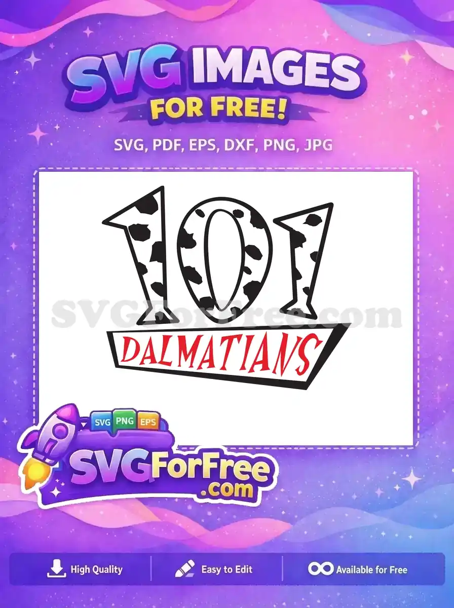 Free Spotted Free Red Text 101 Dalmatians Disney Free SVG