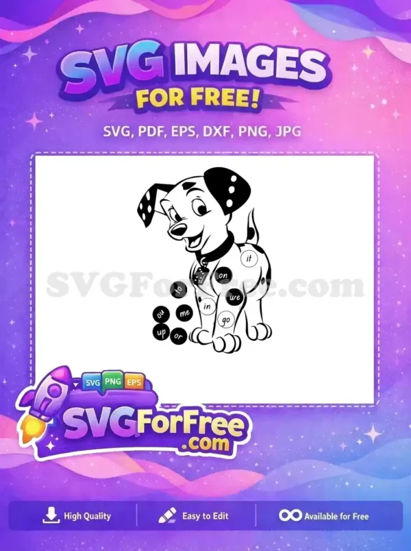Free Dalmatian Puppy Smiling Free Black Spots 101 Dalmatians Free SVG