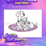 Free Dalmatian Family Free Colorful Collars 101 Dalmatians Free SVG - Instant Download