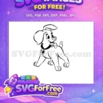 Free Puppy Tongue Out Free Collar Tag 101 Dalmatians Free SVG - Instant Download